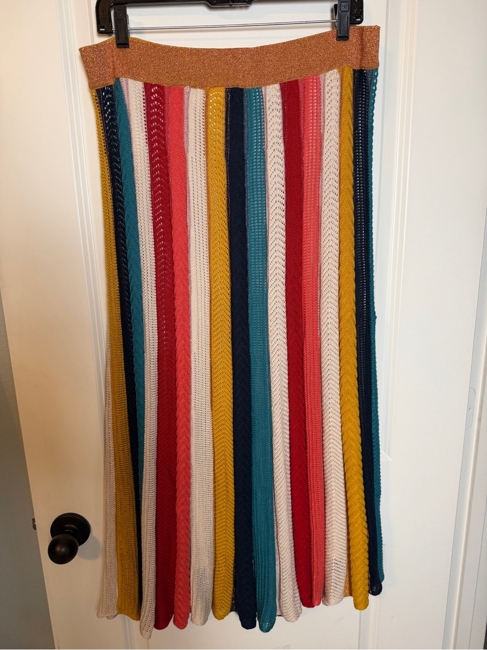 NWT Farm Rio Metallic Knit Stripe Skirt - Picture 10 of 10